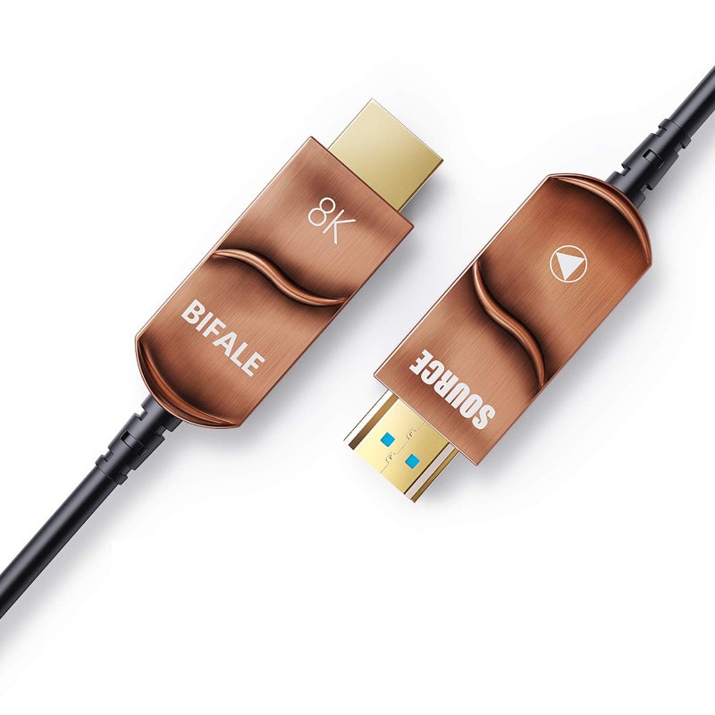 BIFALE 8K Fiber Optic HDMI 2.1 Cable 50ft, Support 8K@60Hz, 4K@120Hz, 48Gbps, eARC Compatible with PS5/4, Xbox Series X, RTX 3080/3090, Denon AV Receiver, HDMI Cable 50ft - Image 1
